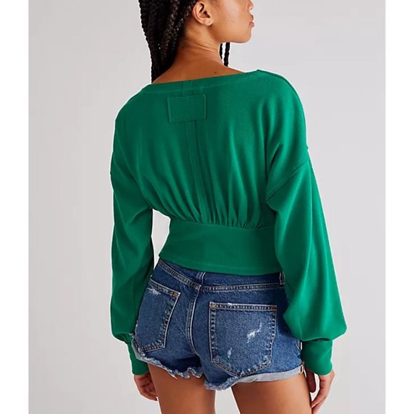 NWT FREE PEOPLE All Nighter Tee / Golf Green - Picture 3 of 9